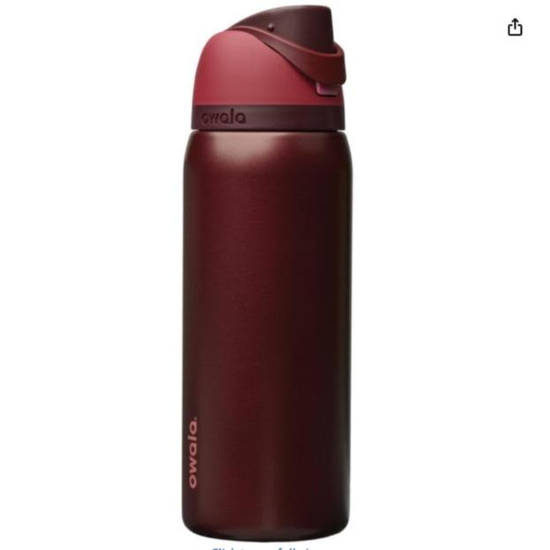 NEW Owala Freesip 32Oz Black Cherry Insulated Stainless Steel Water Bottle, Water Bottle Bpa-Free Sports 32 Oz, Valentine'S Day Gifts