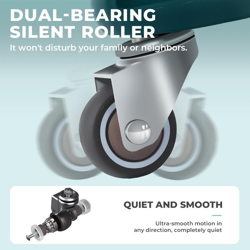 LEXI PRO Silent 4-Wheel Ab Roller for Defined Abs - Home Fitness Equipment with Universal Wheels for Men & Women - Build Strength & Core Muscles