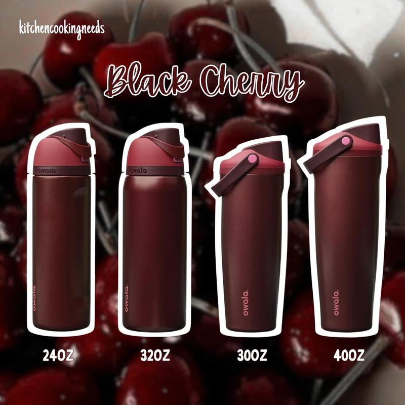 NEW Owala Freesip 32Oz Black Cherry Insulated Stainless Steel Water Bottle, Water Bottle Bpa-Free Sports 32 Oz, Valentine'S Day Gifts